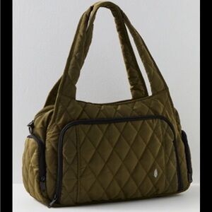 Free People Movement Olive Green Quilted Duffle NWT